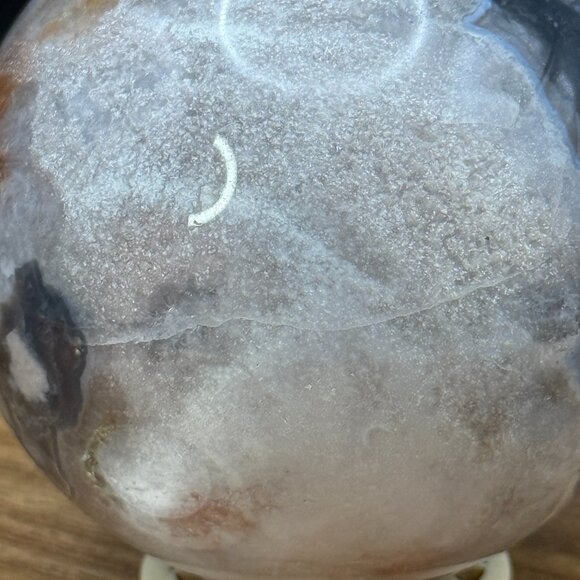 Blue Flower Agate Asterism Sakura Sphere Crystal Polished Natural 66.5mm 402.56g - Picture 10 of 11